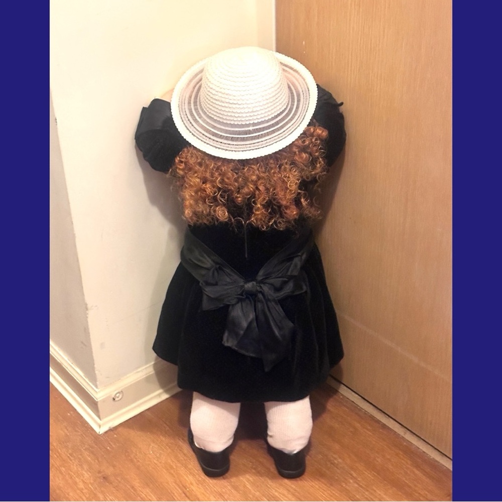 Vintage Time Out Corner Girl Doll Hide & Seek Kid in Corner Handmade